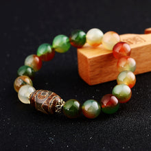 Load image into Gallery viewer, Men Women Nature Dzi Beads Bracelets Lucky Bracelet Silver 925 Fashion 8mm-14mm Opal Agate Obsidian Handmade Jewelry