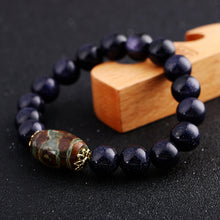 Load image into Gallery viewer, Men Women Nature Dzi Beads Bracelets Lucky Bracelet Silver 925 Fashion 8mm-14mm Opal Agate Obsidian Handmade Jewelry