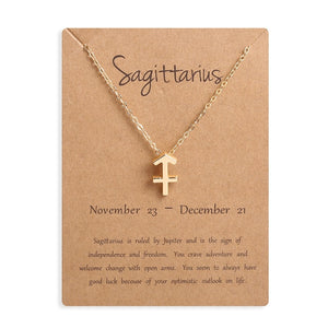 Men Women 12 Horoscope Zodiac Sign Gold Pendant Necklace Aries Leo 12 Constellations Jewelry Kids Christmas Gifts 19NOV91