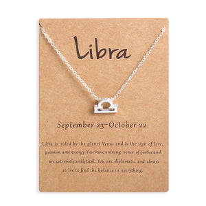 Men Women 12 Horoscope Zodiac Sign Gold Pendant Necklace Aries Leo 12 Constellations Jewelry Kids Christmas Gifts 19NOV91