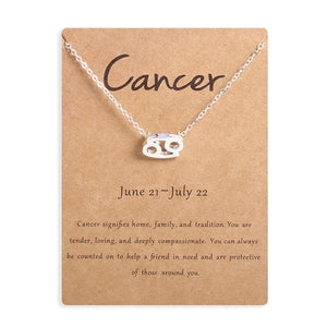 Men Women 12 Horoscope Zodiac Sign Gold Pendant Necklace Aries Leo 12 Constellations Jewelry Kids Christmas Gifts 19NOV91
