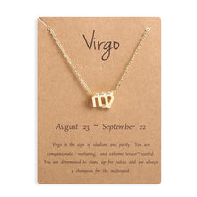 Carica l&#39;immagine nel visualizzatore di Gallery, Men Women 12 Horoscope Zodiac Sign Gold Pendant Necklace Aries Leo 12 Constellations Jewelry Kids Christmas Gifts 19NOV91