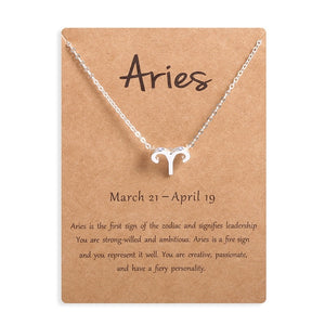 Men Women 12 Horoscope Zodiac Sign Gold Pendant Necklace Aries Leo 12 Constellations Jewelry Kids Christmas Gifts 19NOV91