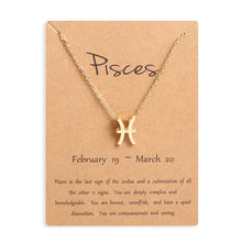 Carica l&#39;immagine nel visualizzatore di Gallery, Men Women 12 Horoscope Zodiac Sign Gold Pendant Necklace Aries Leo 12 Constellations Jewelry Kids Christmas Gifts 19NOV91