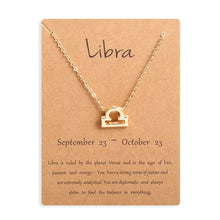 Carica l&#39;immagine nel visualizzatore di Gallery, Men Women 12 Horoscope Zodiac Sign Gold Pendant Necklace Aries Leo 12 Constellations Jewelry Kids Christmas Gifts 19NOV91
