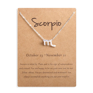 Men Women 12 Horoscope Zodiac Sign Gold Pendant Necklace Aries Leo 12 Constellations Jewelry Kids Christmas Gifts 19NOV91