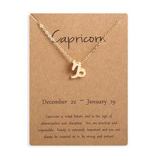 Carica l&#39;immagine nel visualizzatore di Gallery, Men Women 12 Horoscope Zodiac Sign Gold Pendant Necklace Aries Leo 12 Constellations Jewelry Kids Christmas Gifts 19NOV91