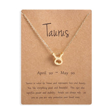Carica l&#39;immagine nel visualizzatore di Gallery, Men Women 12 Horoscope Zodiac Sign Gold Pendant Necklace Aries Leo 12 Constellations Jewelry Kids Christmas Gifts 19NOV91