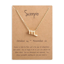 Carica l&#39;immagine nel visualizzatore di Gallery, Men Women 12 Horoscope Zodiac Sign Gold Pendant Necklace Aries Leo 12 Constellations Jewelry Kids Christmas Gifts 19NOV91