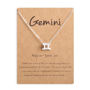 Men Women 12 Horoscope Zodiac Sign Gold Pendant Necklace Aries Leo 12 Constellations Jewelry Kids Christmas Gifts 19NOV91