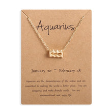 Carica l&#39;immagine nel visualizzatore di Gallery, Men Women 12 Horoscope Zodiac Sign Gold Pendant Necklace Aries Leo 12 Constellations Jewelry Kids Christmas Gifts 19NOV91