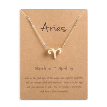 Carica l&#39;immagine nel visualizzatore di Gallery, Men Women 12 Horoscope Zodiac Sign Gold Pendant Necklace Aries Leo 12 Constellations Jewelry Kids Christmas Gifts 19NOV91