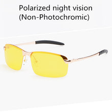 Load image into Gallery viewer, Al-Mg Alloy Pochromic Sunglasses Men Polarized Chameleon Glasses Change Color Sun Glasses Day Night Vision Driving Goggles