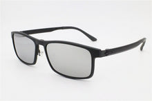 Load image into Gallery viewer, All Season Men One Optical Frame with 5 Clip on Removable Polarized Sunglasses Lenses Metal Combined TR90 Rectangle Eyeglasses