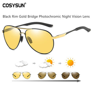 Occhiali da sole fotocromatici pilota per tutte le stagioni Occhiali da vista polarizzati per la visione notturna da uomo Occhiali da guida Oculos Driver Gafas De Sol