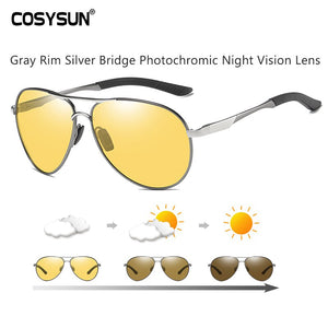Occhiali da sole fotocromatici pilota per tutte le stagioni Occhiali da vista polarizzati per la visione notturna da uomo Occhiali da guida Oculos Driver Gafas De Sol