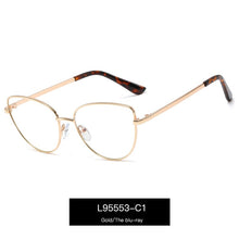 Load image into Gallery viewer, Alloy Eyeglasses Frame for Women Eyewear Full Rim Stylish Cat Eye UV400 Anti-Scratch Dust Proof Anti Radiation Coating Spectacle