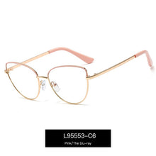 Load image into Gallery viewer, Alloy Eyeglasses Frame for Women Eyewear Full Rim Stylish Cat Eye UV400 Anti-Scratch Dust Proof Anti Radiation Coating Spectacle