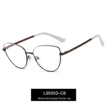 Load image into Gallery viewer, Alloy Eyeglasses Frame for Women Eyewear Full Rim Stylish Cat Eye UV400 Anti-Scratch Dust Proof Anti Radiation Coating Spectacle