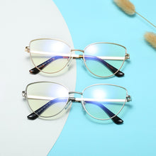 Load image into Gallery viewer, Alloy Eyeglasses Frame for Women Eyewear Full Rim Stylish Cat Eye UV400 Anti-Scratch Dust Proof Anti Radiation Coating Spectacle