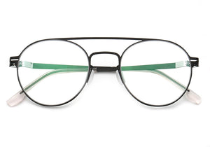 Alloy Glasses Frame Silicone Men Round Optical Prescription Eyeglasses Korea ULTEM Metal Myopia Glasses Frame Eyewear