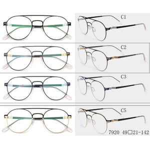 Alloy Glasses Frame Silicone Men Round Optical Prescription Eyeglasses Korea ULTEM Metal Myopia Glasses Frame Eyewear