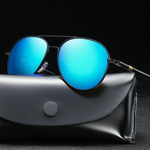 Alloy Men Sunglasses Polarized Aviation Metail Frame Quality Oversized Spring Leg Brand Design Pilot Male Sun Glasses Driving