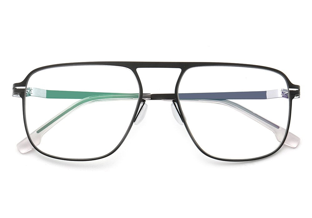 Alloy Myopia Glasses Frame Men Square Optical Prescription Eyeglasses Frame Metal Oversize ULTEM Frame Silicone Eyewear