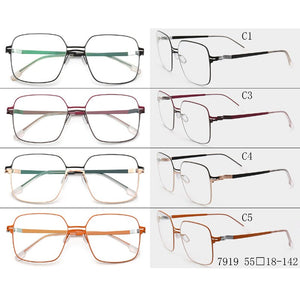 Alloy Optical Glasses Frame Men Oversize Square Prescription Eyeglasses Metal Myopia Glasses Frame 2023 Korea Designer Eyewear