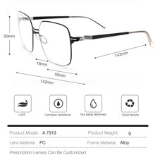 Load image into Gallery viewer, Alloy Optical Glasses Frame Men Oversize Square Prescription Eyeglasses Metal Myopia Glasses Frame 2023 Korea Designer Eyewear