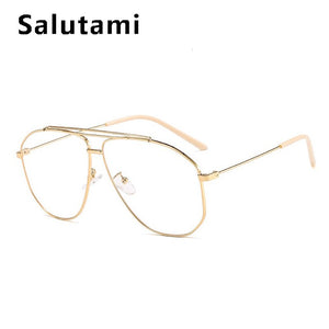 Alloy Square Polygon Sunglasses For Men 2023  Brand Pilot Aviation Sun Glasses Women Retro Pink Clear Oversize Shades