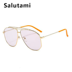 Alloy Square Polygon Sunglasses For Men 2023  Brand Pilot Aviation Sun Glasses Women Retro Pink Clear Oversize Shades