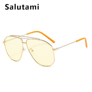 Alloy Square Polygon Sunglasses For Men 2023  Brand Pilot Aviation Sun Glasses Women Retro Pink Clear Oversize Shades