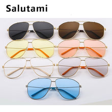 Load image into Gallery viewer, Alloy Square Polygon Sunglasses For Men 2023  Brand Pilot Aviation Sun Glasses Women Retro Pink Clear Oversize Shades