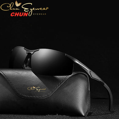 Aluminum Magnesium Men Polarized Sunglasses Aviation HD Driving Sun Glasses Male Sport lunette soleil homme oculos M297 + case