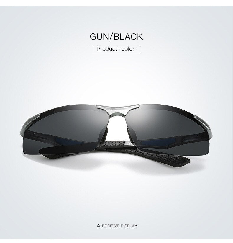 Aluminum Magnesium Men Polarized Sunglasses Aviation HD Driving Sun Glasses Male Sport lunette soleil homme oculos M297 + case