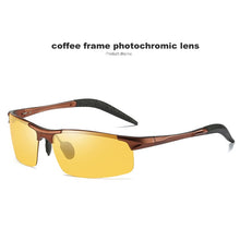 Load image into Gallery viewer, Aluminum Magnesium Pochromic Sunglasses Polarized Night Vision Glasses Men Oculos Driver Yellow Driving Glasses gafas de sol
