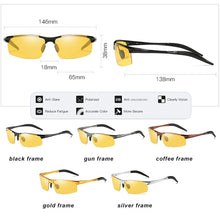 Load image into Gallery viewer, Aluminum Magnesium Pochromic Sunglasses Polarized Night Vision Glasses Men Oculos Driver Yellow Driving Glasses gafas de sol