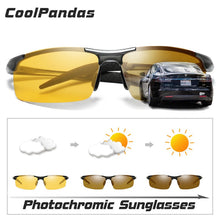 Load image into Gallery viewer, Aluminum Magnesium Pochromic Sunglasses Polarized Night Vision Glasses Men Oculos Driver Yellow Driving Glasses gafas de sol