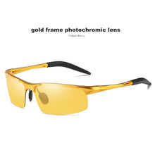Load image into Gallery viewer, Aluminum Magnesium Pochromic Sunglasses Polarized Night Vision Glasses Men Oculos Driver Yellow Driving Glasses gafas de sol