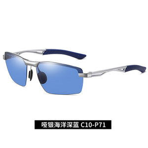 Aluminum Magnesium Wrap-around Sunglasses Women Men Sports Polarized Shades Fishing Driving Sun Glasses UV400 Brand Designer
