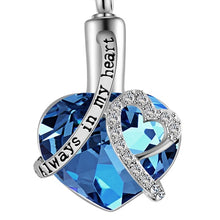 Load image into Gallery viewer, Always in my heart Locket screw Heart cremation memorial ashes urn birthstone necklace jewelry keepsake pendant