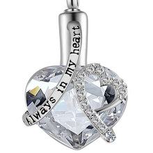 Load image into Gallery viewer, Always in my heart Locket screw Heart cremation memorial ashes urn birthstone necklace jewelry keepsake pendant