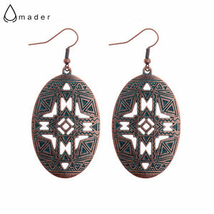 National Style Hollow Cross Pattern Women Earrings 2017 Bohemian Style Retro Charm Jewelry Ladies Party Earrings HQE558