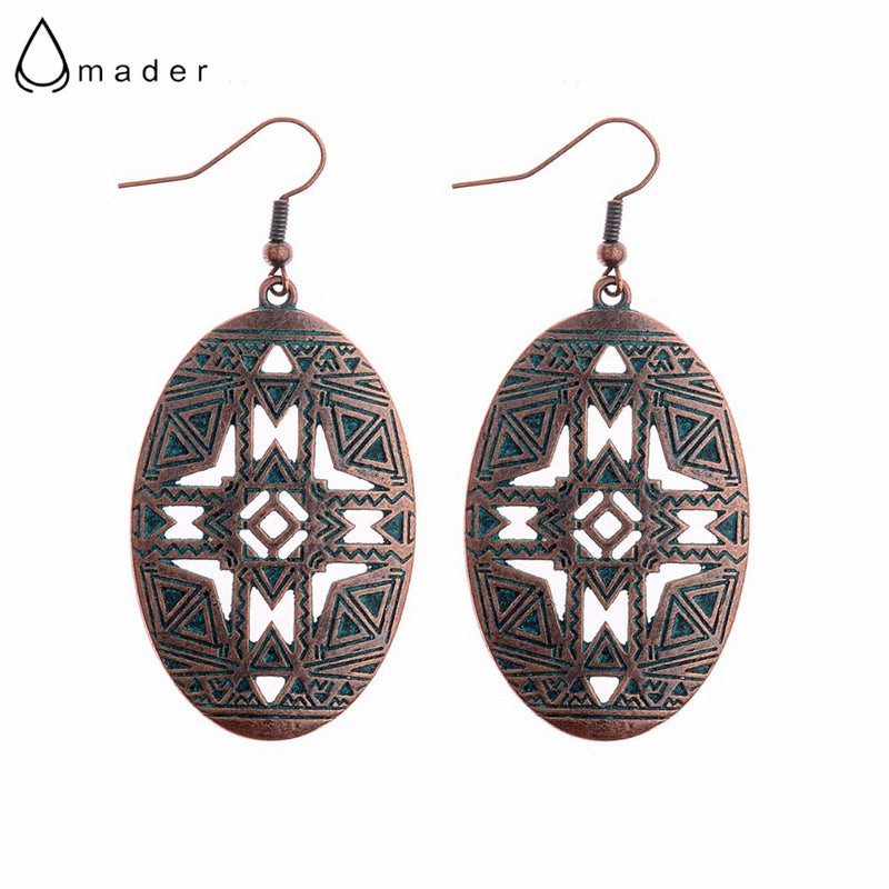 National Style Hollow Cross Pattern Women Earrings 2017 Bohemian Style Retro Charm Jewelry Ladies Party Earrings HQE558