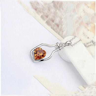 Incredibili nuove donne da donna New Love Drift Bottles Collana con pendenti a catena in cristallo Regalo per ragazza 