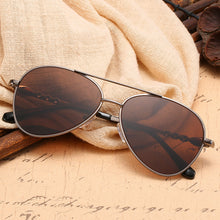 Load image into Gallery viewer, American Aviation Pilot Sun Glasses Man Natural Crystal Stone Sunglasses Glass Tea Lens Woman Vintage Anti Scratch