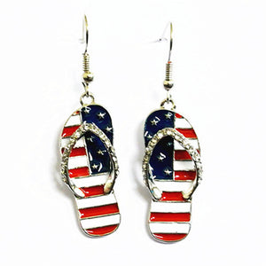 American Flag Dangle Hook Earrings Slippers Shape USA Flag Earrings US Flag Ear Stud Fashion Jewelry