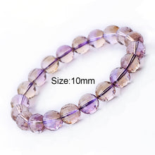Carica l'immagine nel visualizzatore di Gallery, Bracciale in pietra naturale ametrino Bracciale donna sfaccettato da 8-10 mm femminile per ragazze Bracciale con perline rotonde Temperamento elegante 
