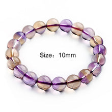 Load image into Gallery viewer, Ametrine Round Beads Bracelet Femme 6-12mm Yellow Crystal Bracelet Women Amethyst Jewelry Bracelets For Girls